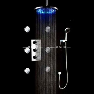 China Modern Luxury Chrome Finish European Style Three Functions Rainfall Bathroom Taps Mixer Shower Faucet for sale