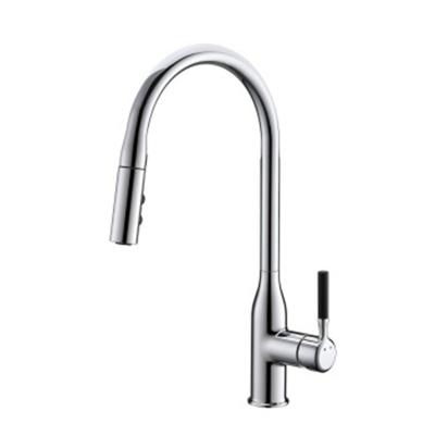 China Contemporary High Quality Brass Pull Down Kitchen Faucets With Pull Down Sprayer Chrome Kitchen Mixer Tap for sale