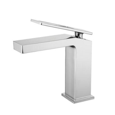 China Deck Mounted Single Hole Faucet Handle Chrome Finish Bathroom Basin Faucet Hot And Cold Water Tap For Toilet for sale