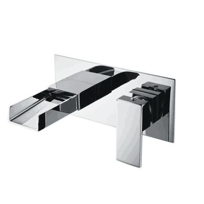 China Contemporary Wall Mounted Basin Mixer Tap Waterfall Chrome Chrome Water Tap for sale