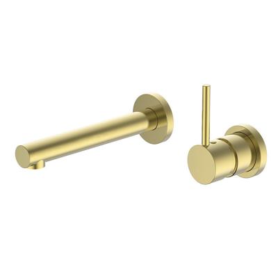 China Contemporary Brushed Brass Concealed Basin Faucet Gold Hot And Cold Mixer Bathroom Faucet, Wall Mounted Single Handle for sale