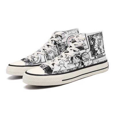 China Damping shoes fashionable shoes graffiti cartoon shoes student canvas soft hand-painted high top shoes for sale