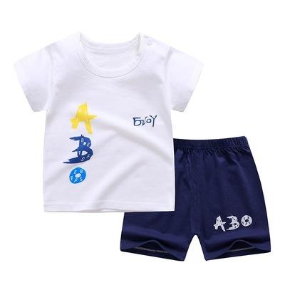 China Preppy Style Baby Clothing Sets Summer Baby Boys Girls Clothes Cotton Infant Boys Tops T-shirt+Pants Outfits Kids Clothes Set Kids Cloth for sale