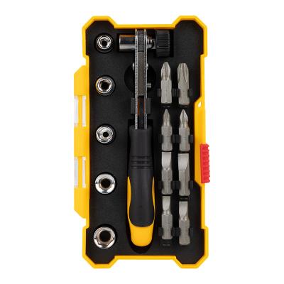 China Household Tool Kit 14 in 1 Professional Screwdriver Bit Tool Kit with Ratchet Wrench for sale