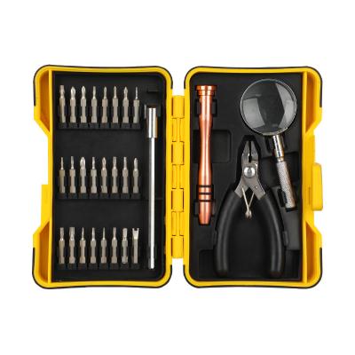 China Cell Phone Repair Tool Kit 28 Pieces Precision Screwdriver Tool Kit Set with Aluminum Bit & Handle & Magnifier for Cell Phone Repair for sale