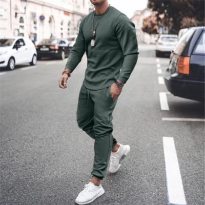 China Wholesale Hot Selling Breathable Custom Drop Workout White Jogger Sweat Suits 2 Piece Men's Casual Tracksuit for sale