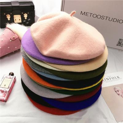 China Character Plain Dyed Warm Vintage Female Cashmere Beret Custom Hat For Women for sale