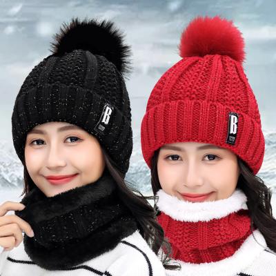 China COMMON Multifunctional Handmade Knitting 2020 Winter Hats And Scarf Set Korean Snowboard Winter Knit Hats For Women for sale