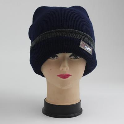 China JOINT Factory Wholesale Promotional Custom Acrylic Knitted Beanie Hats With Top Ball for sale