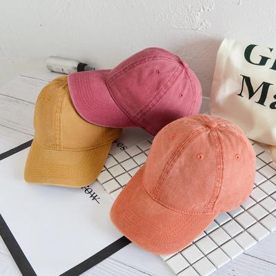 China JOINT washed Korean version of lovers hat children made denim baseball hat old women light board curved brim hip hop hat tide for sale