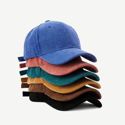 China JOINT Custom Baseball Hats Design You Own Corduroy Embroidery Dad Hats for sale