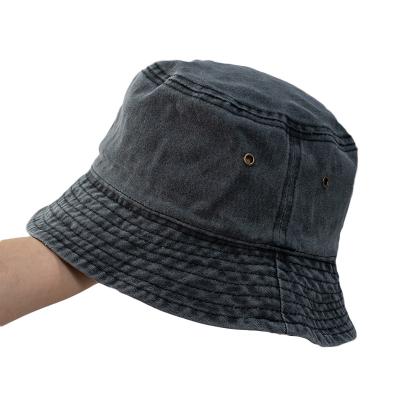 China 2021 New Character Fisherman Hat Washed Denim Fashion Hip Hop Men Women Unisex Bucket Hat Foldable Bucket Hats for sale