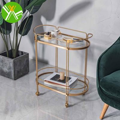 China Kitchen Yuhai metal dining car, tea driver household beverage cake cart, dessert hotel deliver for dining room for sale