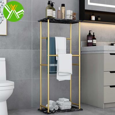 China Yuhai Modern Light Bathroom Floor Towel Rack Luxury Toilet Punch-free Nordic Towel Rack For Bathroom for sale