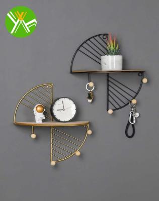 China Yuhai iron metal wall shelf modern design wall shelf wall and modern wholesale display shelves for bedroom for sale