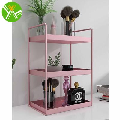 China Yuhai Modern 2 Layers Wholesale Iron Cosmetic Shelf Storage For Dress New Design Iron Wall Rack Metal Storage Rack For Bathroom for sale