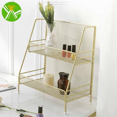 China Yuhai Modern Iron Cosmetic Shelf For Dress Wholesale 2 Layers New Design Iron Wall Metal Rack Storage Rack For Bathroom for sale