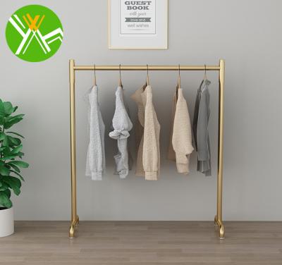 China Yuhai Small Simple Lightweight Luxury New Minimalist Gold Clothing Display Rack Dresser Metal For Bedroom for sale