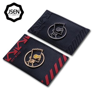 China Fashion and accessories 2020 in stock custom design iorn on patch leather logo leather label for jeans bag clothing for sale