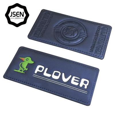 China Handmade Custom High Quality Printed PU Leather Labels With Logo For Garment for sale