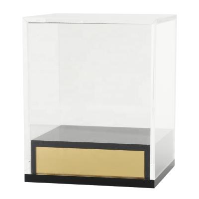 China Eco-friendly Colorful Acrylic Cube Display Stand Square 5 Sided Box Perspex Tray Retail Shop Holder Lucite Display Box for sale