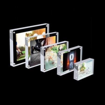 China office & Magnetic Crystal Clear Double Side Acrylic Photo Frame Factory Price Home Decoration Picture Picture Frame for sale