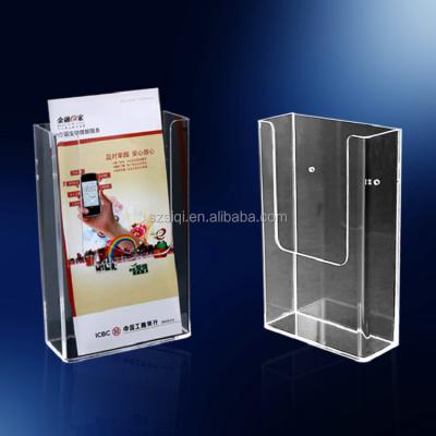 China Home Office Acrylic A6 Clear Vertical Brochure Magazine Holder Leaflet Display Stand For Sale for sale