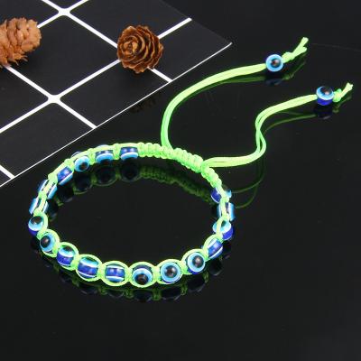 China New FASHIONABLE Handmade Braided Wire String Bracelet For Women Men Charm Blue Evil Eyes Bracelets Lucky Rope Adjustable Jewelry Turkish for sale