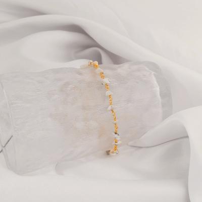 China FASHIONABLE anklet chain 18K white natural stone gold European and American foreign trade selling jewelry for sale