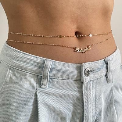 China Casual Custom Sexy Gold Plated Babygirl Layered Ladies Waist Belts Chain For Women for sale