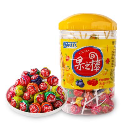 China Natural Delicious Sweet Children's Gift Strawberry Fruit Flavor Lollipop Fruit Candy Barred Fructose for sale