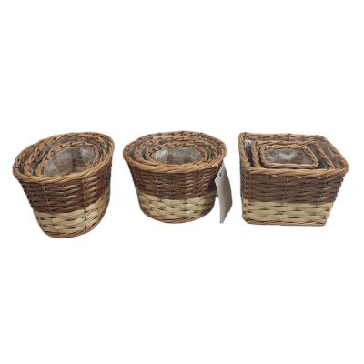 China Multifunctional Wicker Baskets Willow Baskets Garden Flower Pots Chinese Style for Living Room for sale