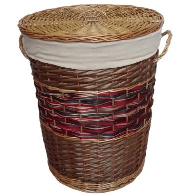 China China Cloth Large Willow Liner Baby Laundry Toy Laundry Basket Round Dirty Storage Wicker Basket Wicker Basket Handmade With Lid for sale