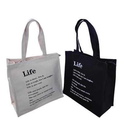 China Wholesale Cotton Lady's Canvas Tote Shopping Bags Large Capacity Shopping for sale