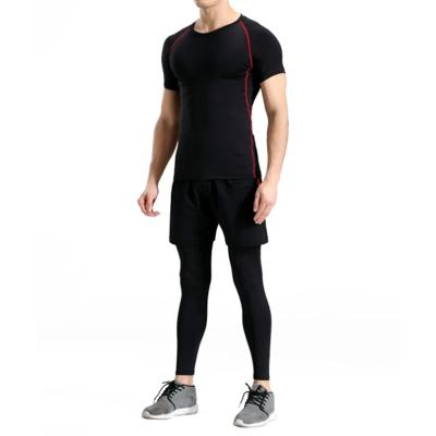 China Hot Selling Short Sleeves Breathable Running Fitness Wear Set Summer Sports Tracksuit For Men for sale