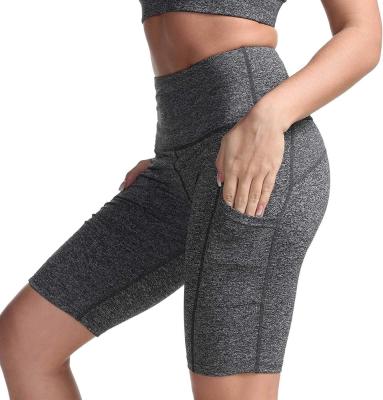 China Breathable Women High Waist Yoga Fitness Shorts Pants Workout Gym Pockets Sports Shorts for sale