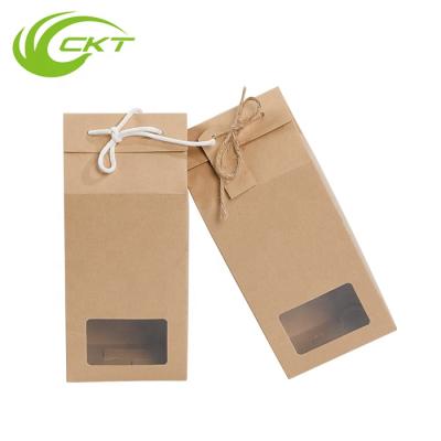 China Recycled Materials Biodegradable Kraft Paper Packaging Printed Chinese Tea Gift Box With PVC Window for sale