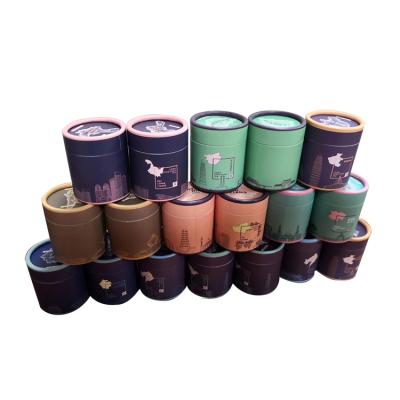 China Recycled Materials Custom Printed Eco - Friendly Round Cylinder Food And CookieTube Packaging Box With Lid for sale