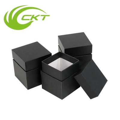 China Luxury Black Candle Gift Box Candle Holder Gift Packing Box With Custom Logo And Design for sale