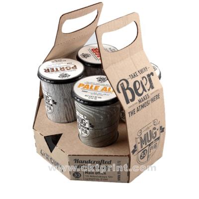 China Recyclable Customized 4 And 6 Packs Corrugated Cardboard Beer Packaging Gift Box for sale