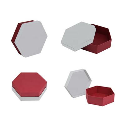 China Recycled Mini Jewelry Gif Boxes With Custom Cardboard Shape Paper Packaging Materials Hexagonal Lid for sale