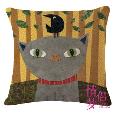 China Large Size Cat Printed Memory Sofa Cushion for sale