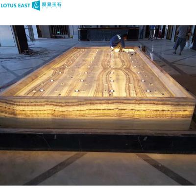 China High Quality Natural Vanilla Translucent White Onyx Countertops Stone Slab for sale