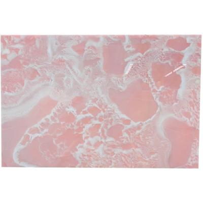 China Modern luxury backlit pink onyx texture marble wall slab for villa for sale