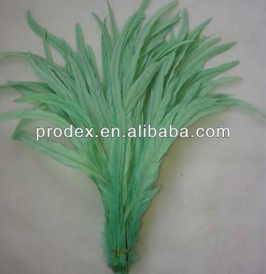 China Dress Decroation Bleach Dyed Coque Long Saddle Tails Feather Thin Grayish Rooster Feathers Long Neck Feather Feathers For Sale for sale