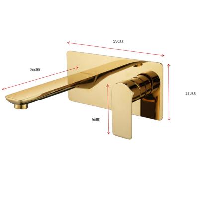 China Metered Faucets Brushed Gold Concealed Tall Basin Faucet for sale