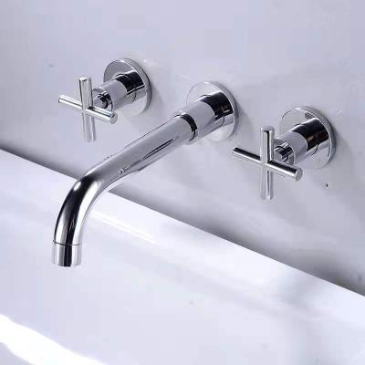 China Metered Faucets Brushed Basin Faucet Hidden Tub Wall Mounted Mixer Tap for sale