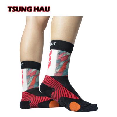 China Five Finger Breathable Printing Non-Slip Socks for sale