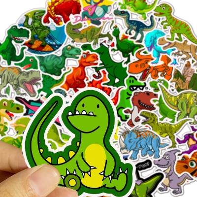 China Hot Selling Cartoon Sticker 50 Pieces Graffiti Sticker Cartoon Kids Tyrannosaurus Dinosaur For Luggage Trolley Case Water Cup Bike Decor for sale