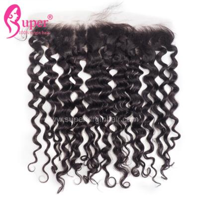 China Jerry Curly Full Lace Frontal Closure With Baby Hair Soft Natural Black for sale